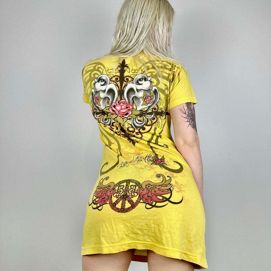 Tattoo Print T-Shirt Dress (M)