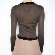 Moschino Brown Silk Fairy Cardigan (Small)