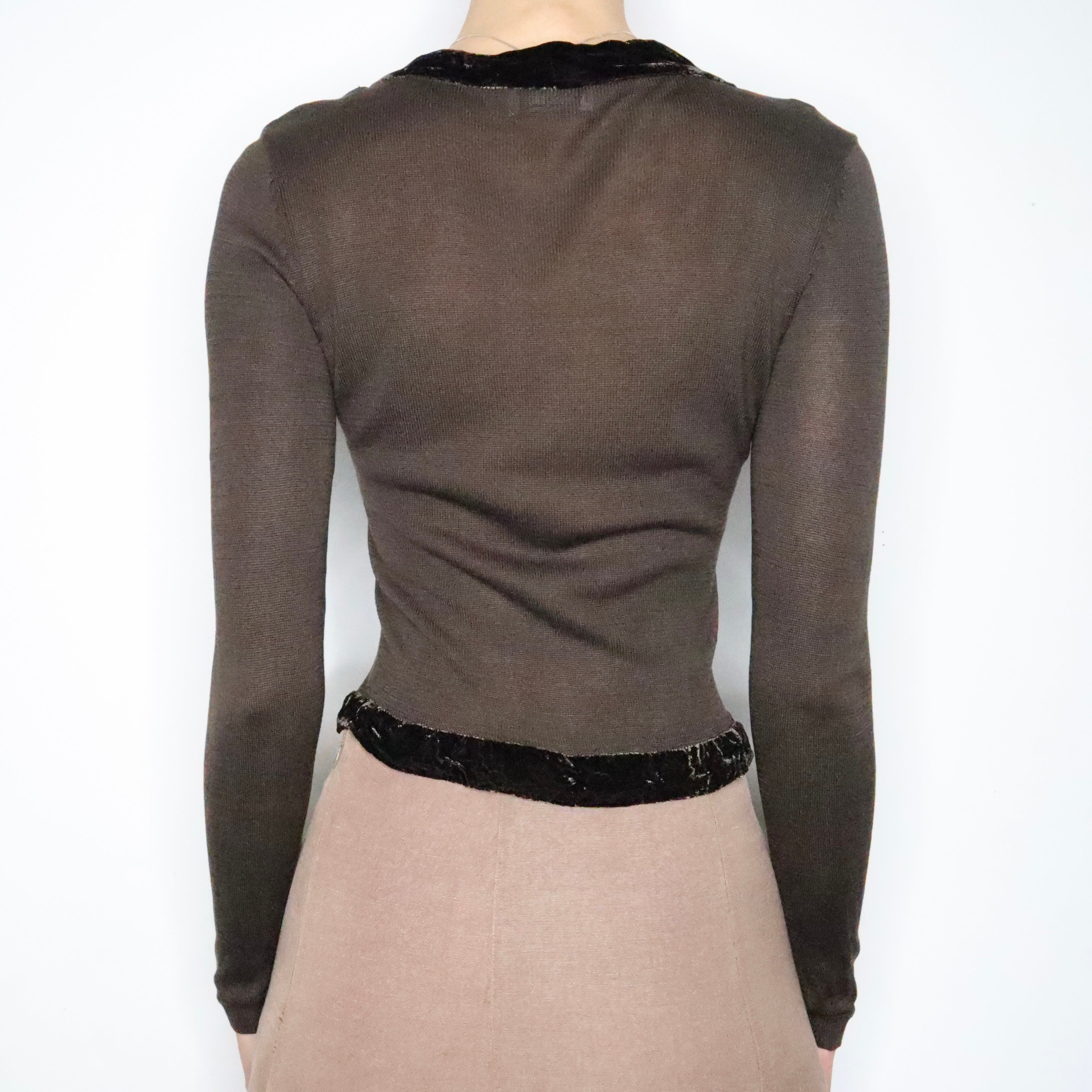 Moschino Brown Silk Fairy Cardigan (Small)