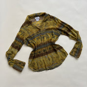 Sheer printed silk shirt
