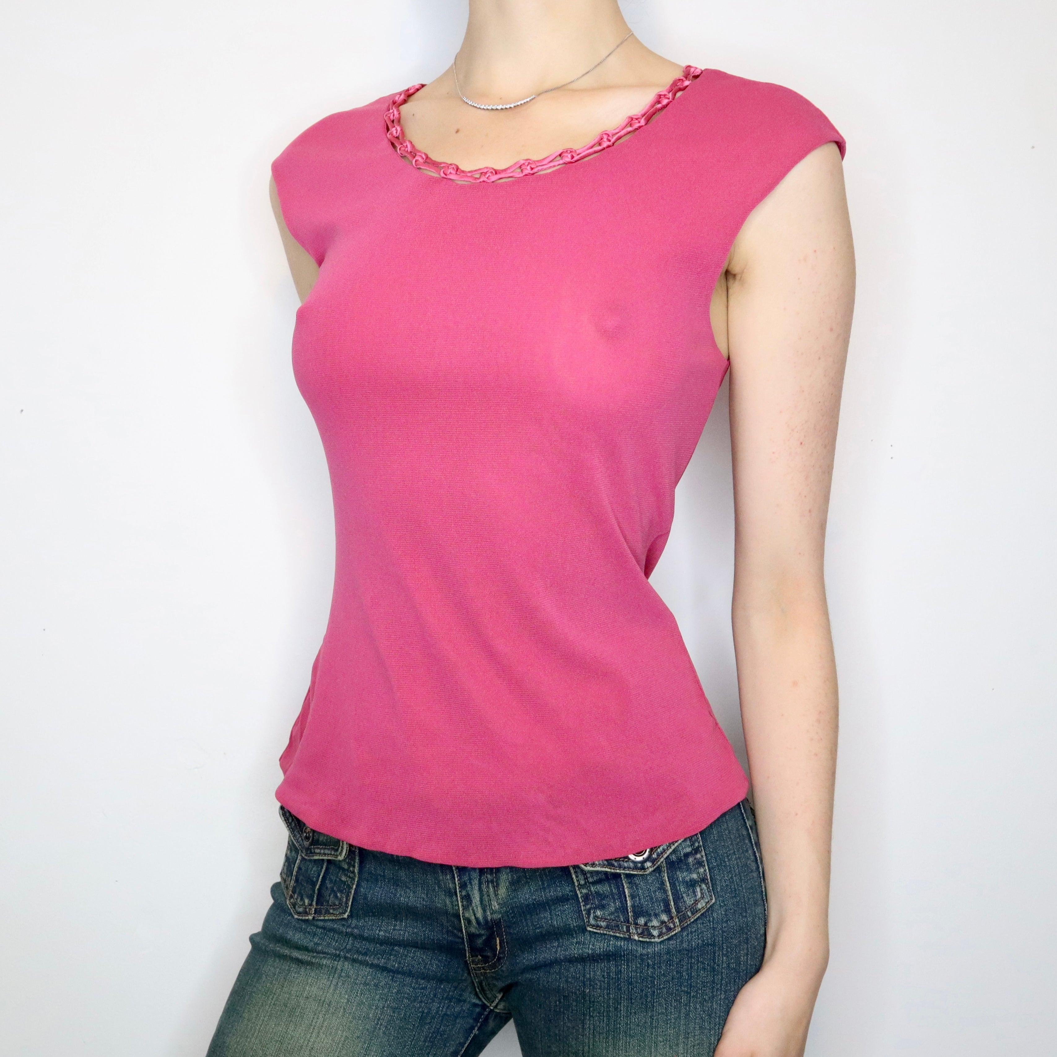 Vivienne Tam Pink Mesh Top (Medium)