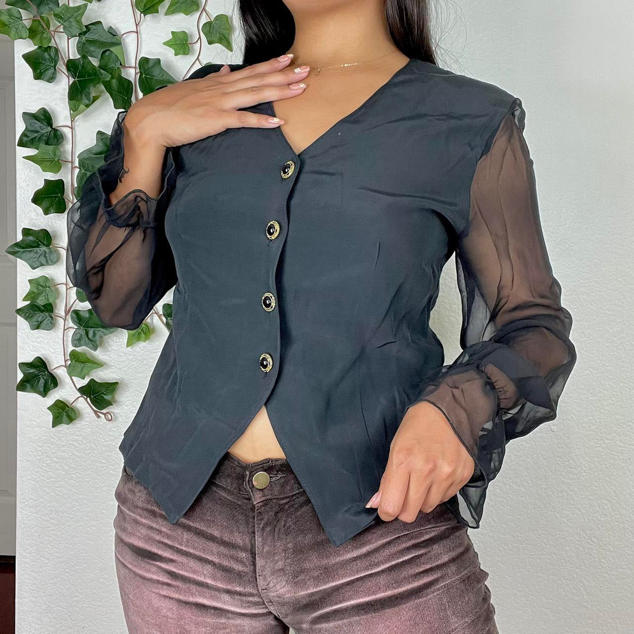 80s mesh sleeve blazer