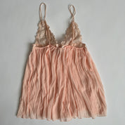 00s Peach lace pleated babydoll (S)