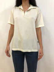 Cream zip-up shirt