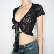 Black Mesh Lace Cardigan (S-M)