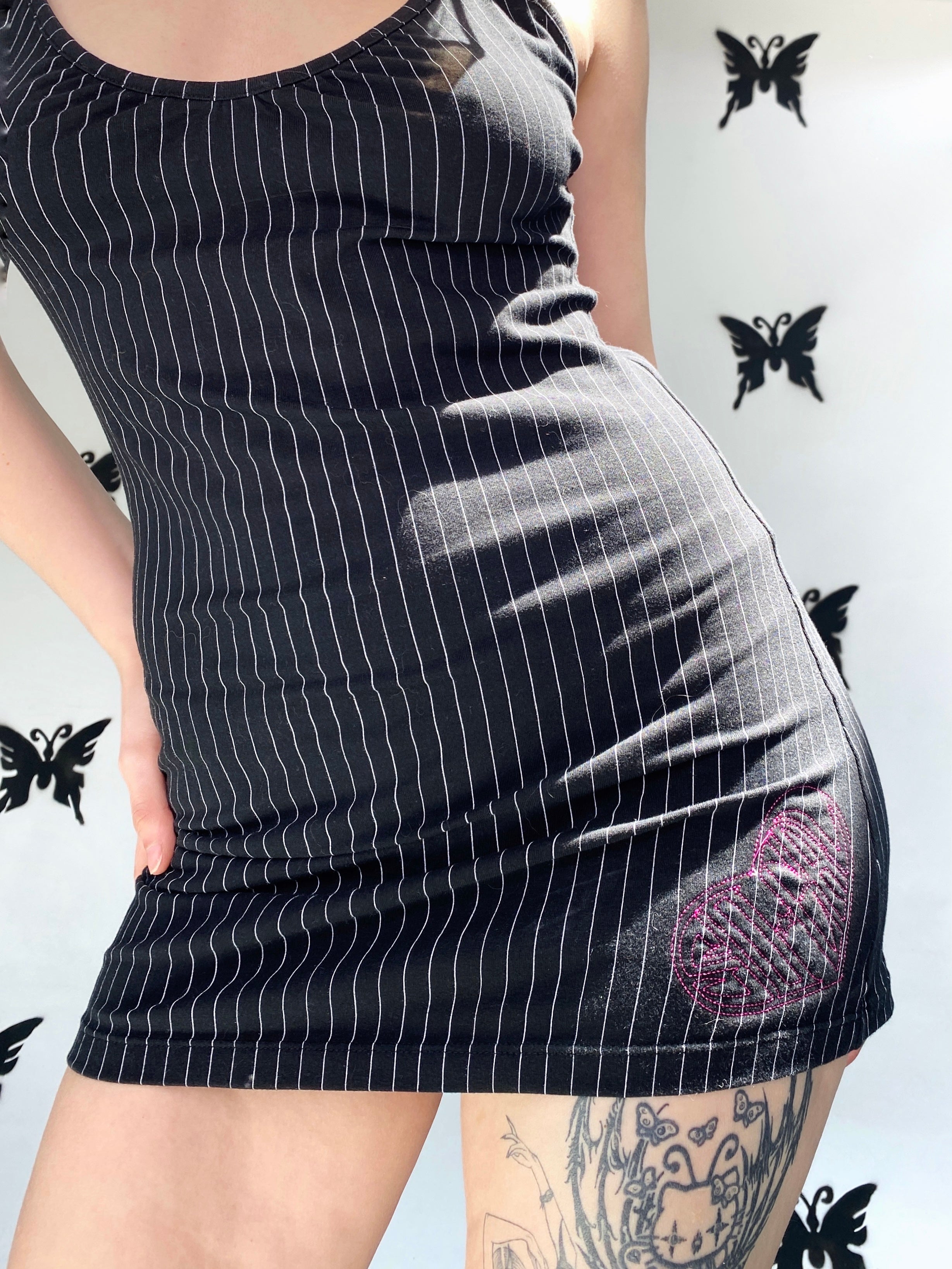 90s Pinstripe Mini Dress