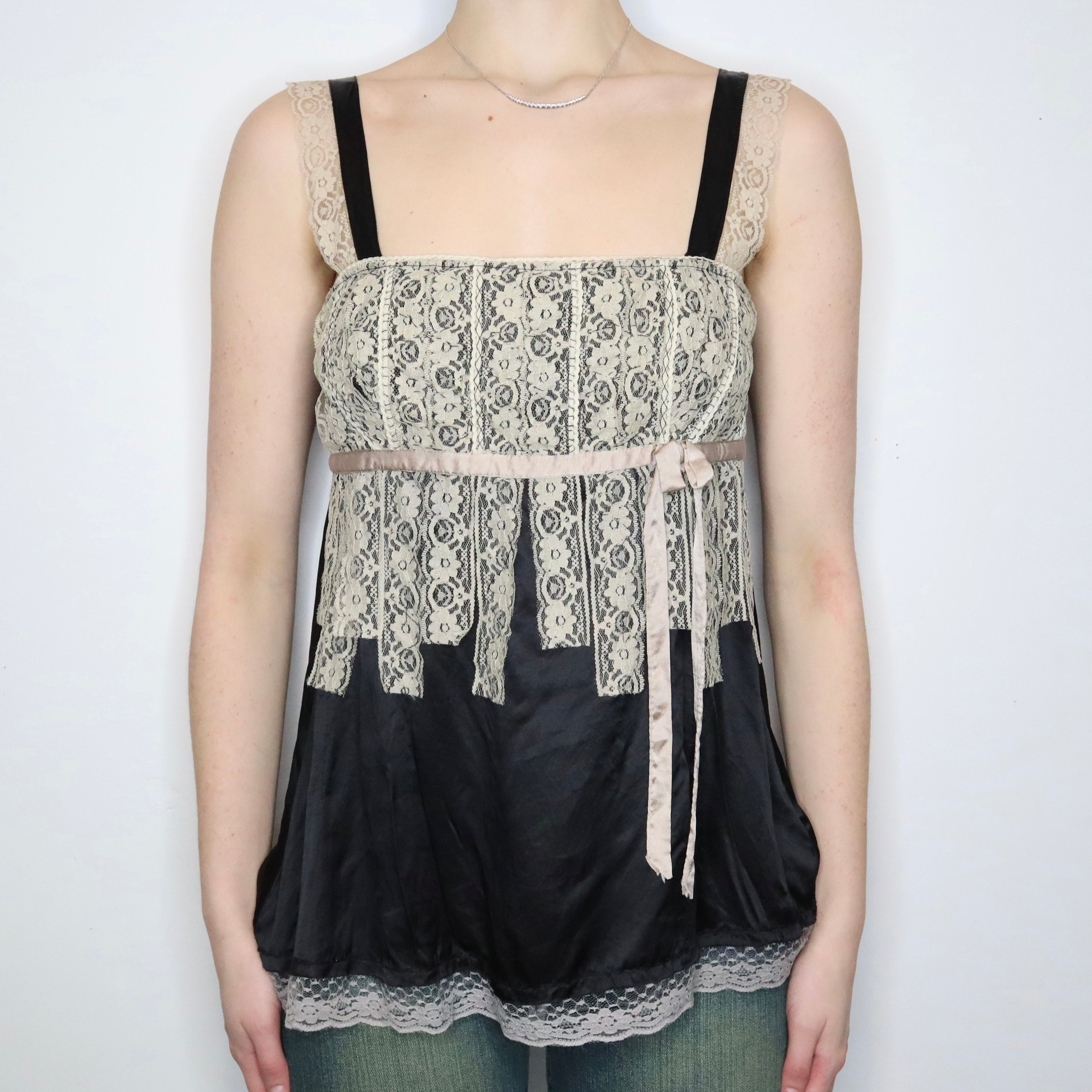 Silk and Lace Babydoll Top (Medium)