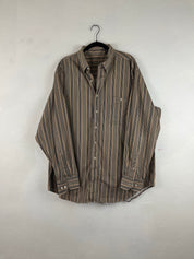 Sand stripped button up 2XL