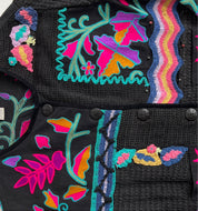 Vintage eclectic knit/suede cardigan