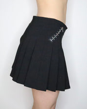 Pleated Black Mini Skirt (Medium) 