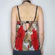 Y2K Floral Mesh Babydoll Bustier (S)