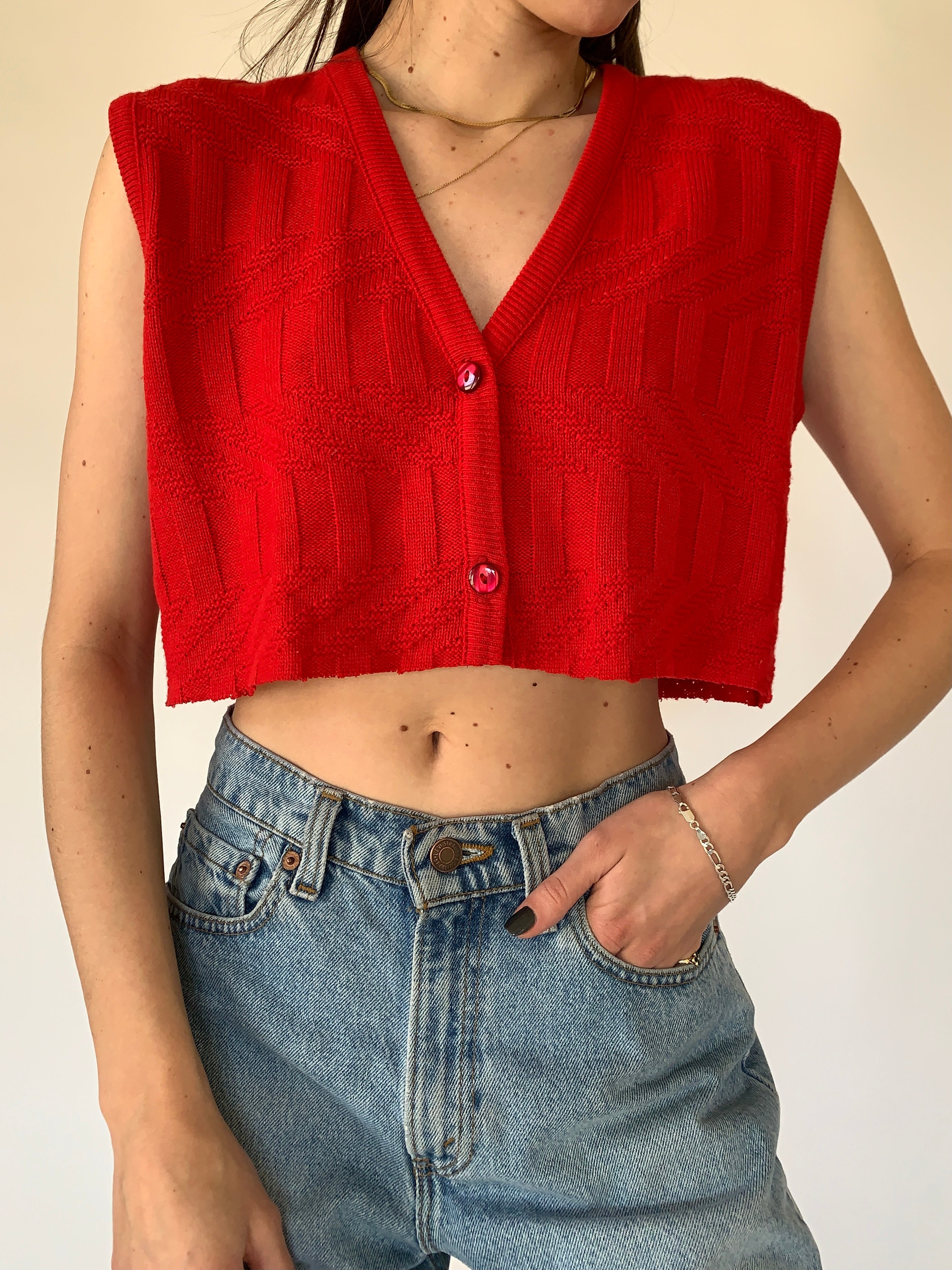 Cropped Sweater Vest