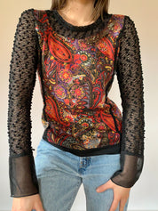 Y2K Paisley Top