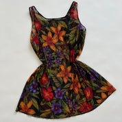 Black floral mesh mini