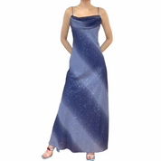 Blue striped sparkly dress