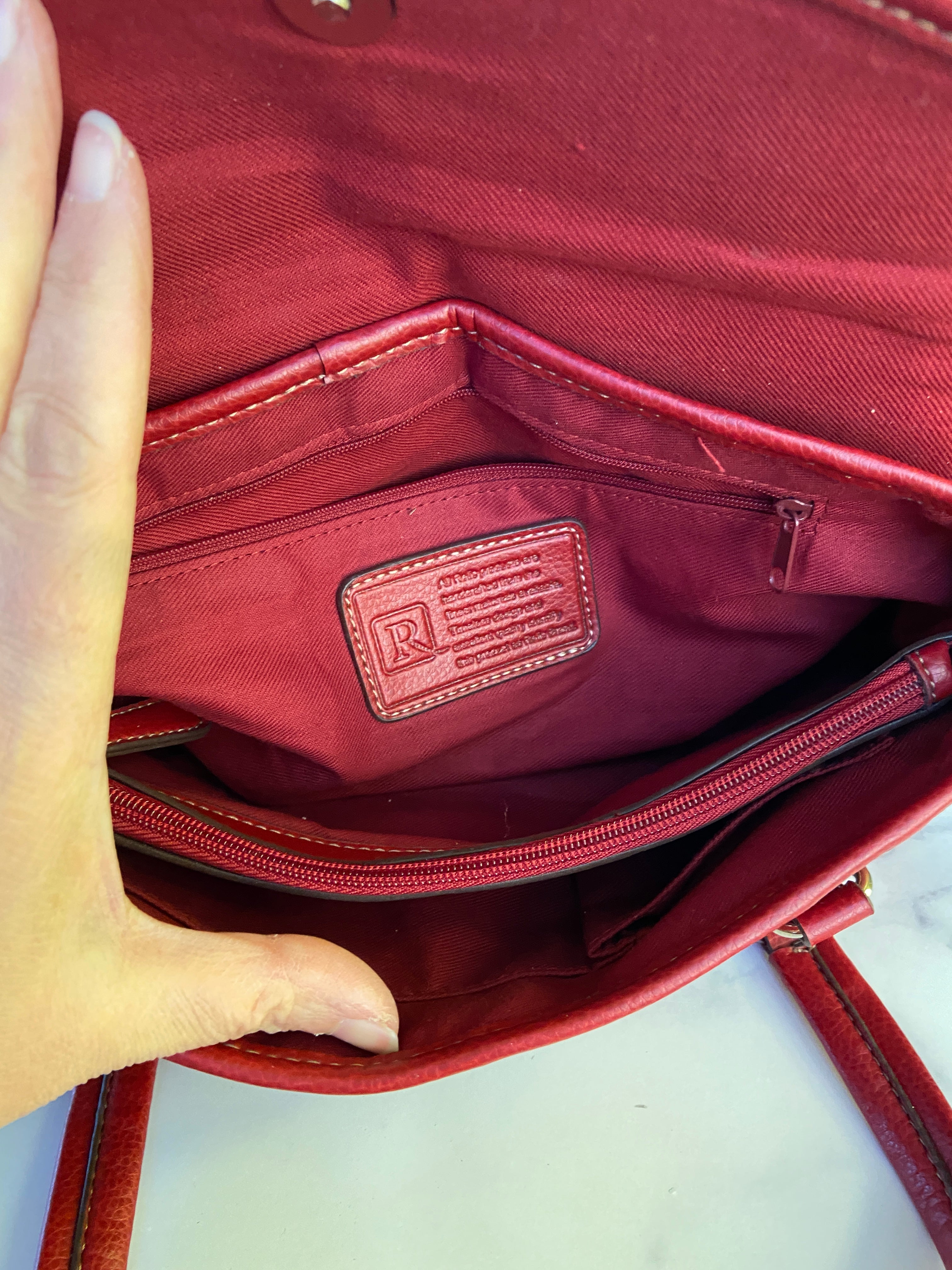 Red leather purse