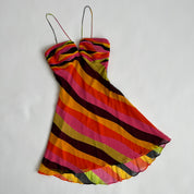 Vintage Caché silk stripe dress (S)