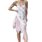 vintage pink floral midi slip