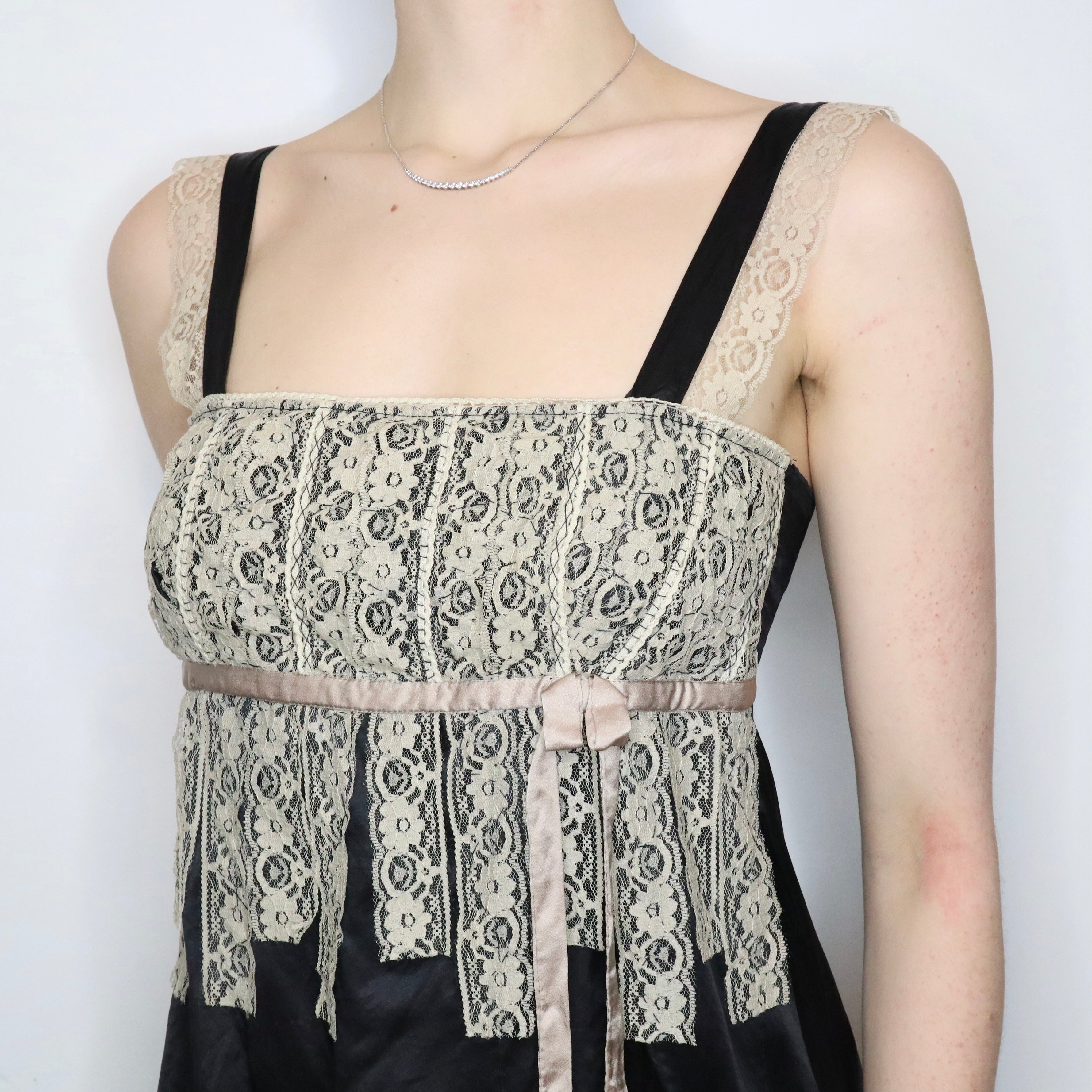 Silk and Lace Babydoll Top (Medium)