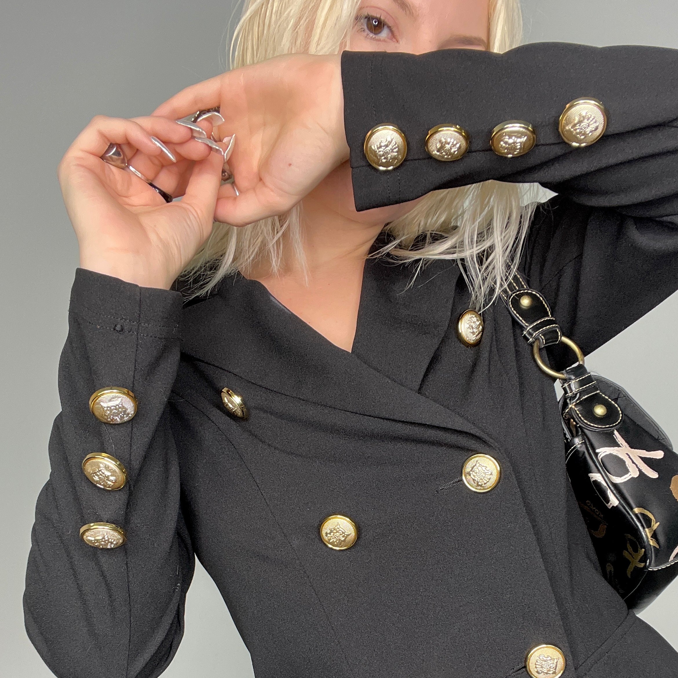Black and Gold Blazer Mini Dress
