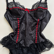 Vintage satin lace bodysuit sz L