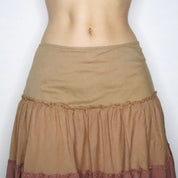 Brown Tiered Maxi Skirt (Small)