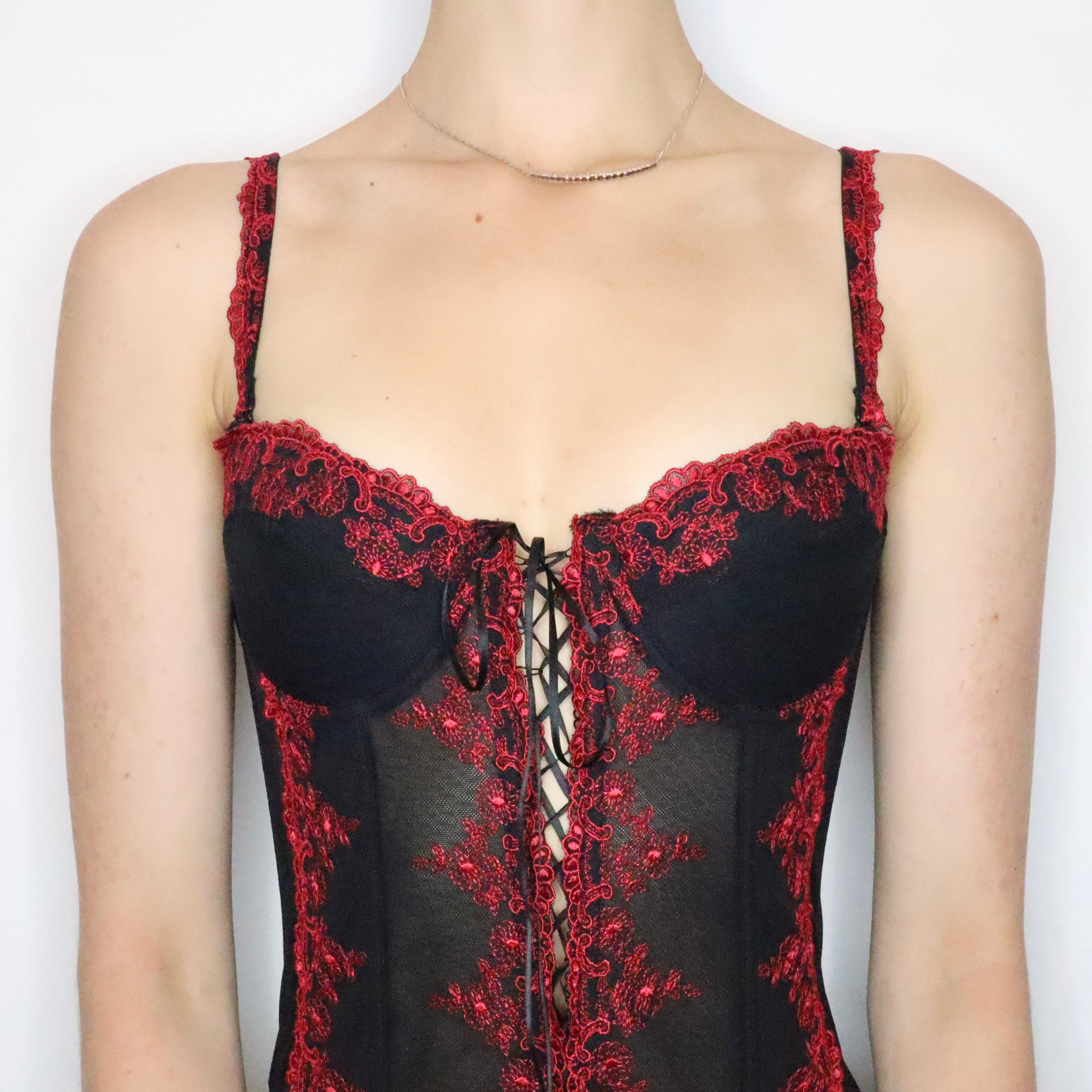 Embroidered Mesh Bustier (Medium)