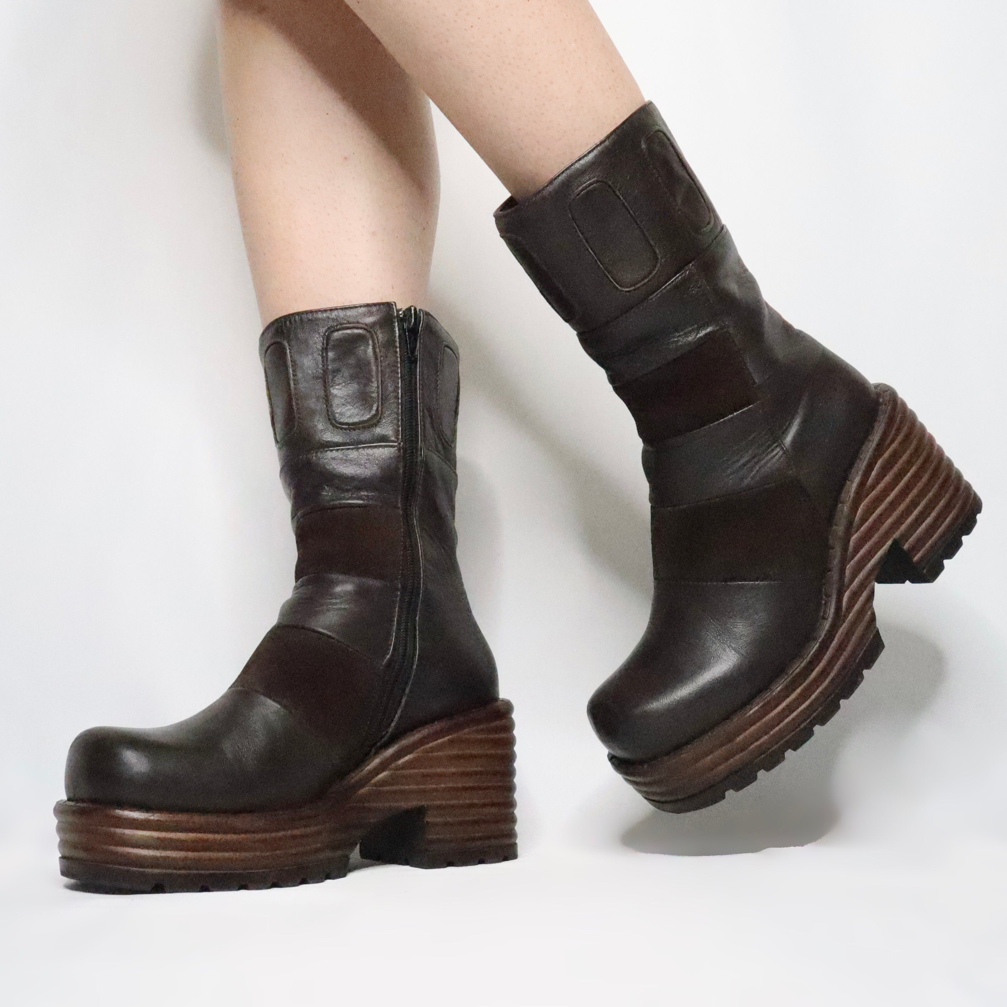 Brown Platform Boots (7 US)