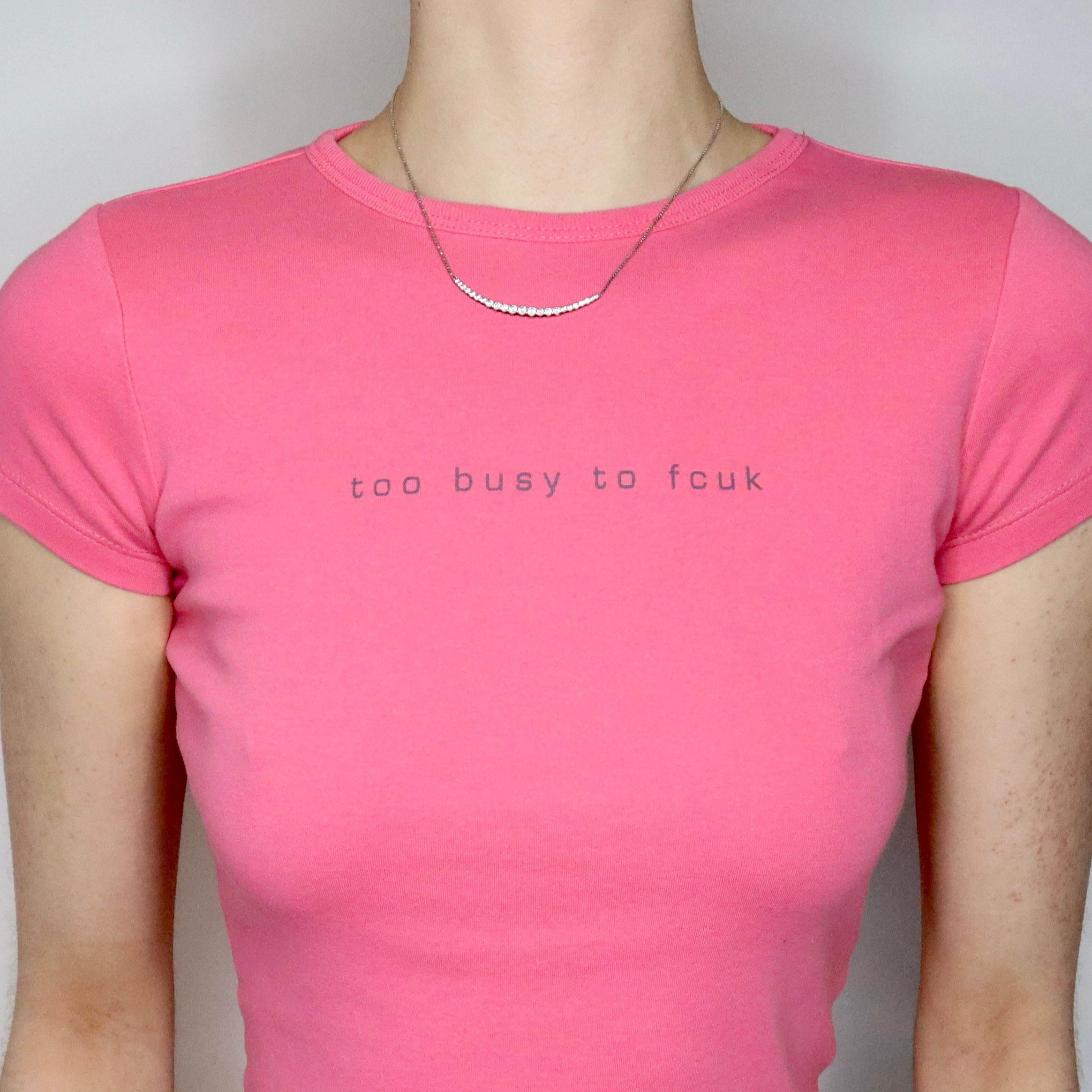 French Connection Pink Baby Tee (Small)