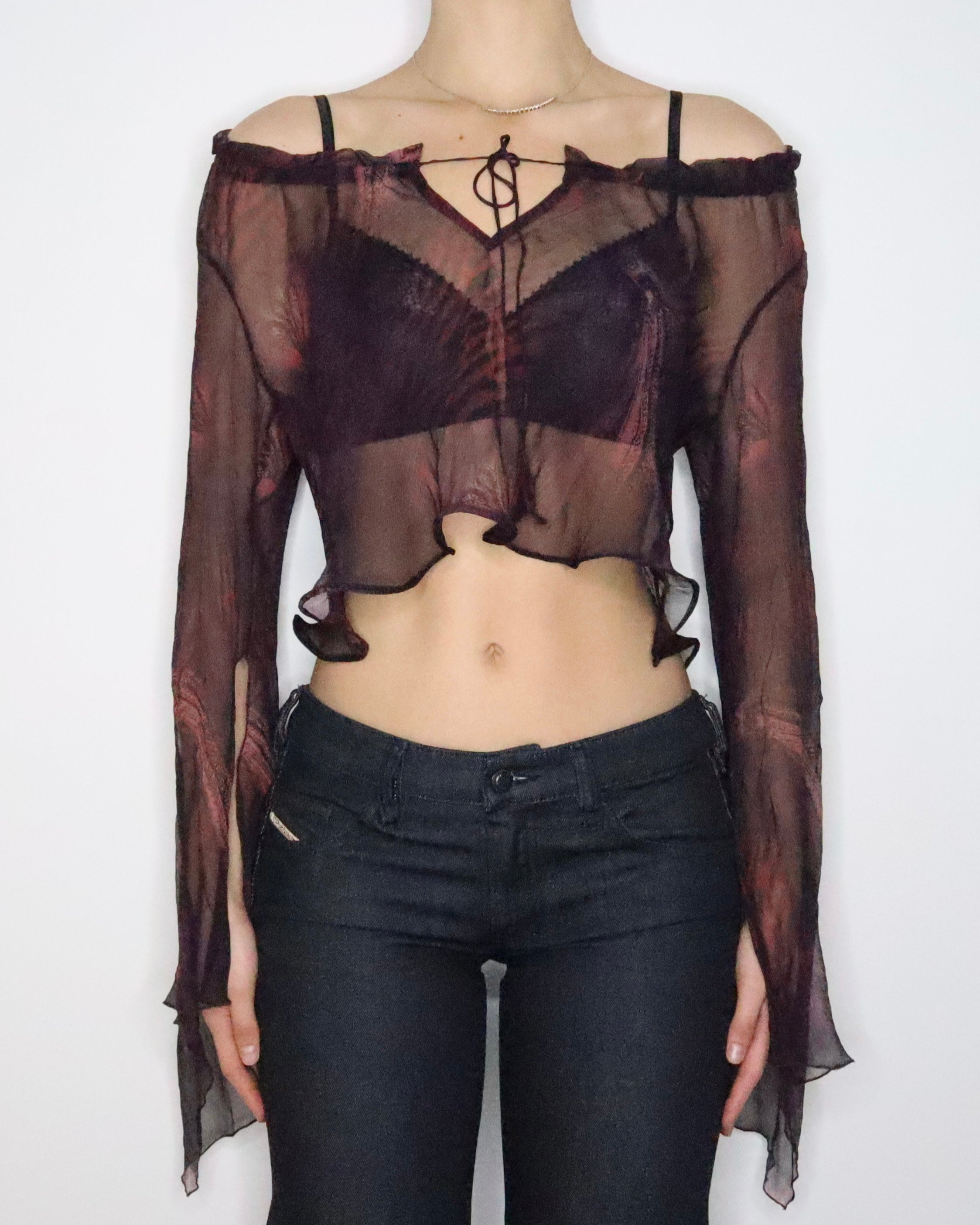 Guess Silk Chiffon Blouse (Large) 