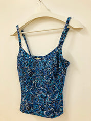 Indigo paisley swim top