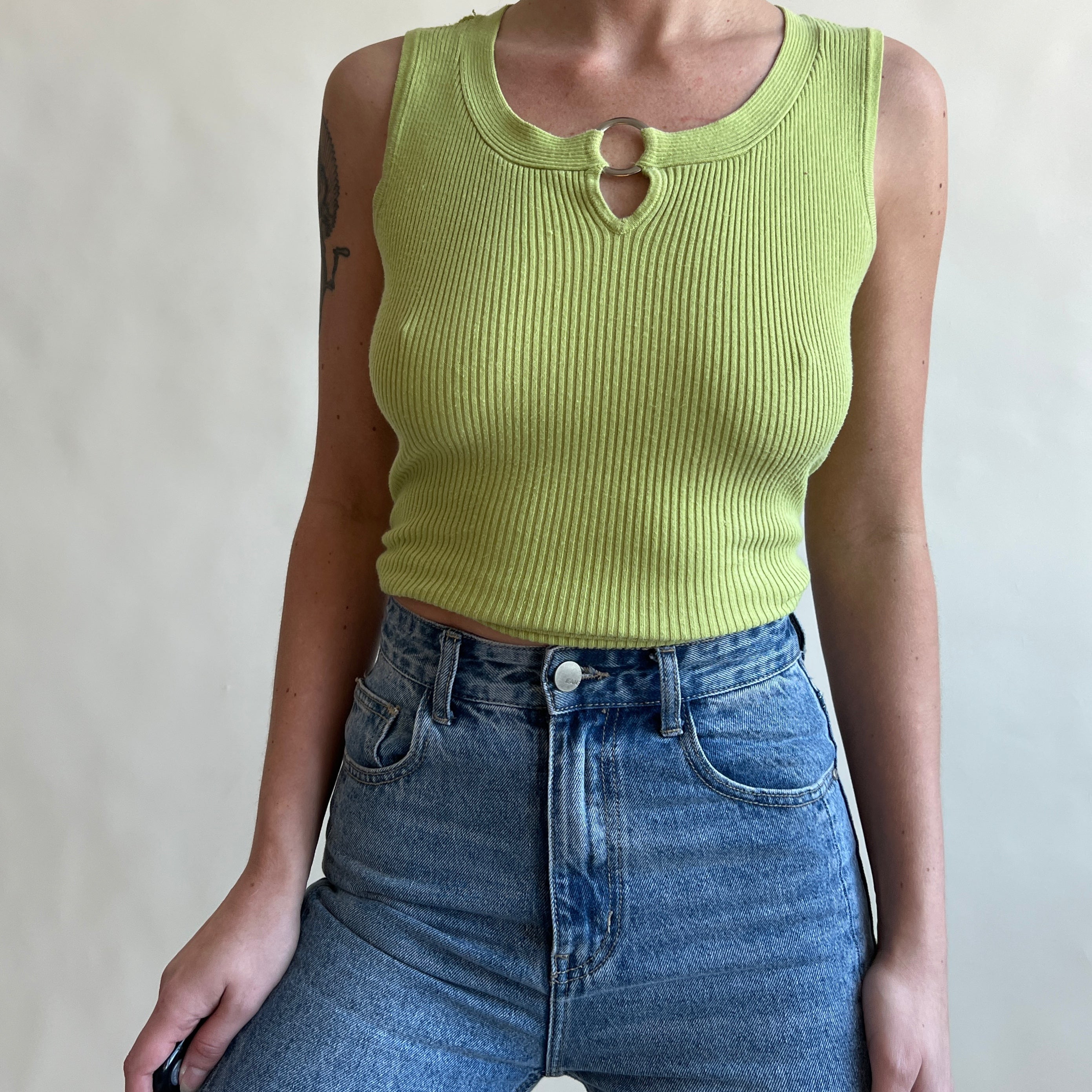 pear ribbed ring tank