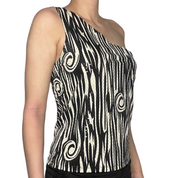 vintage one shoulder sequin tank