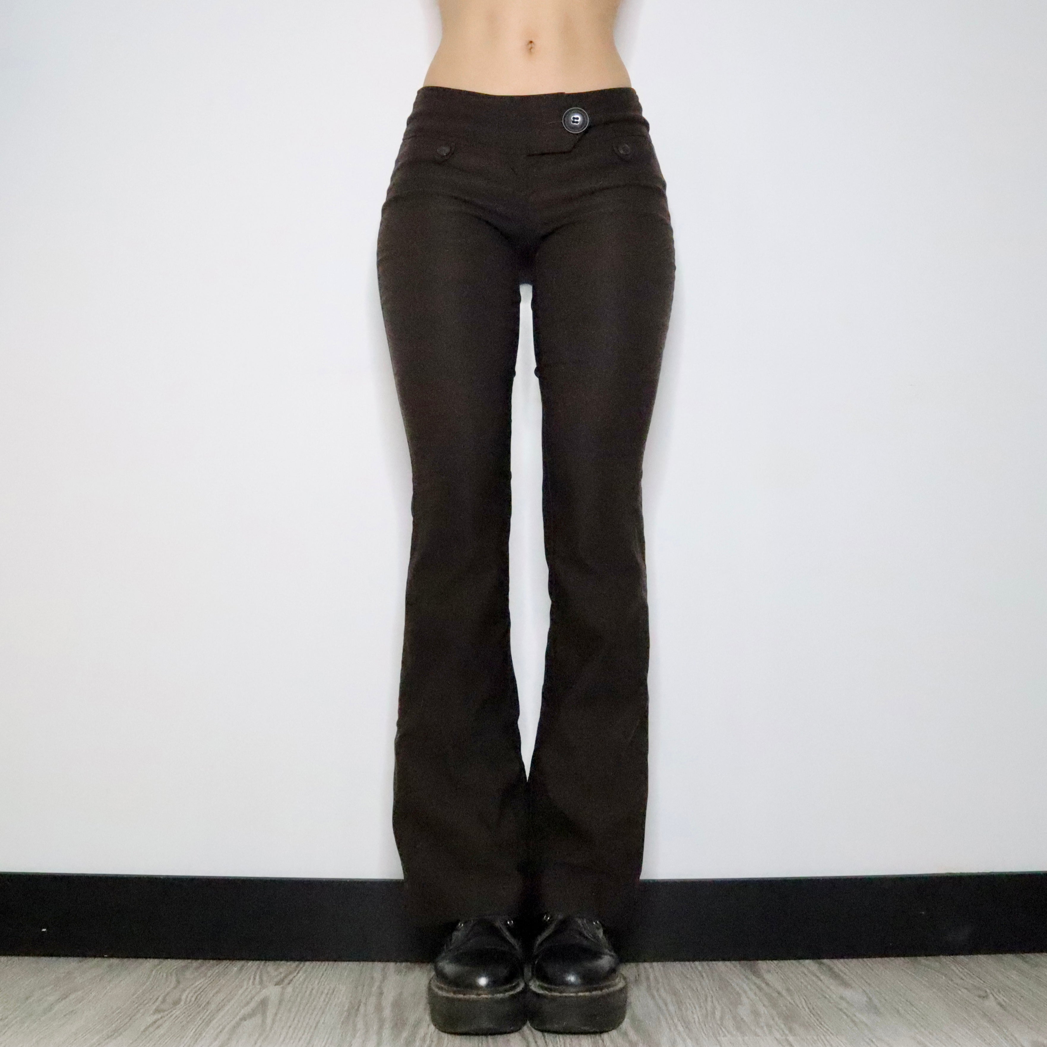 Low Rise Brown Flare Pants (Small)