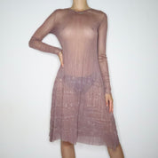French Mauve Mesh Dress (Large)
