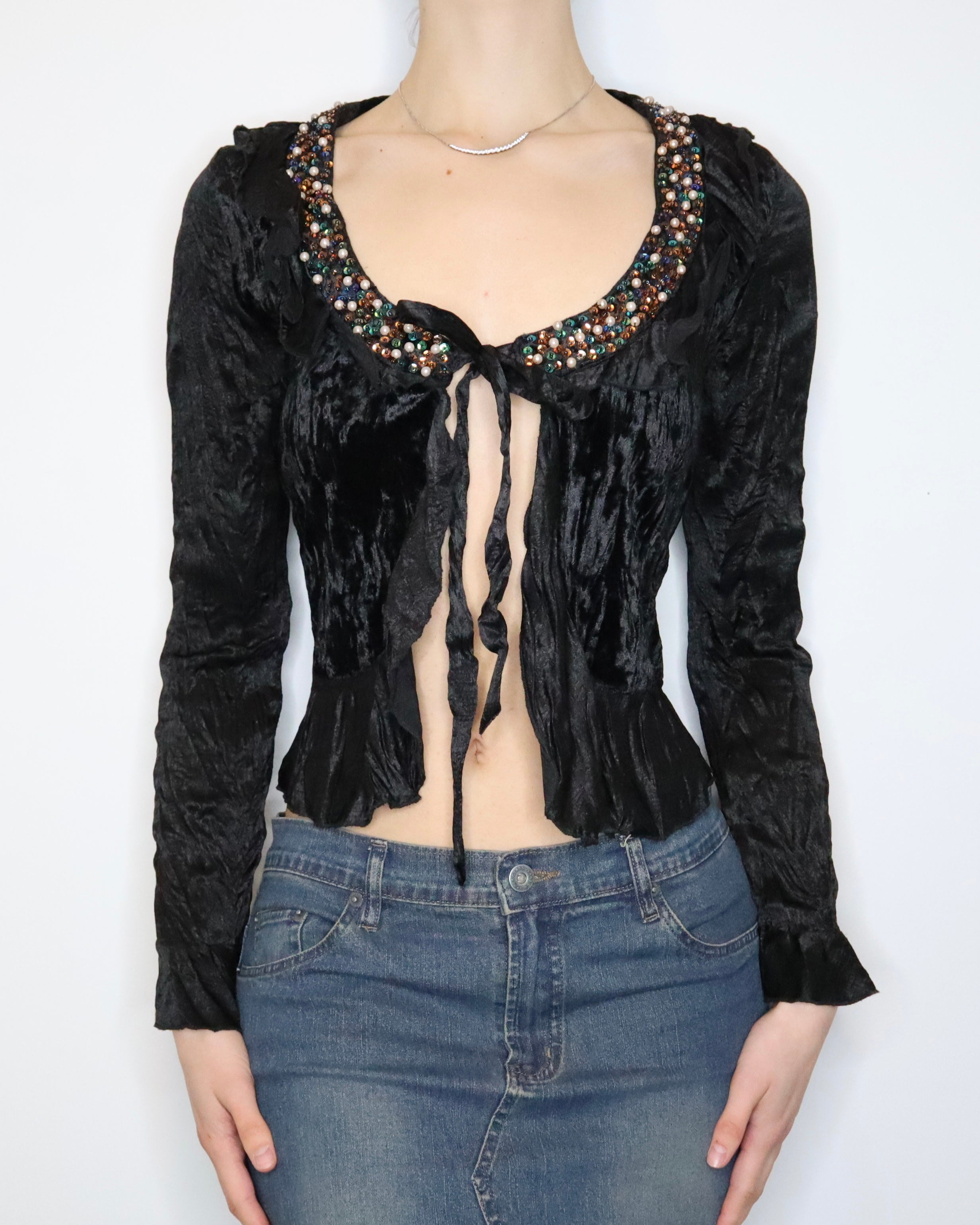Black Tie Up Cardigan (Small) 