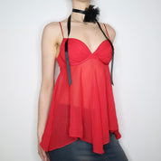 Y2K Red Fairy Babydoll Bustier (M)