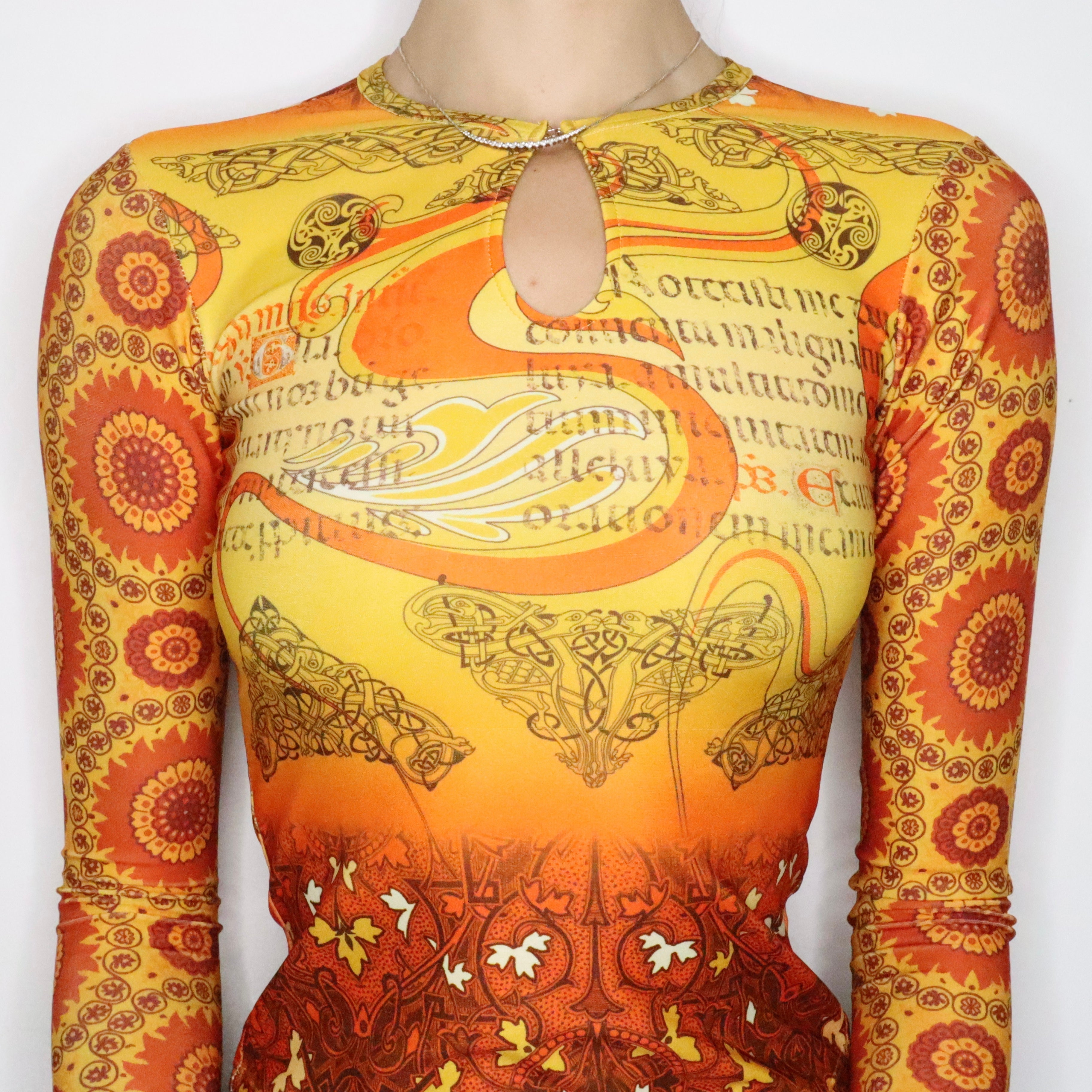 Funky Orange Print Tee (XS-S)