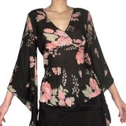 Floral bell bottom sleeve top