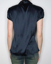 Navy Silk Blouse (Large) 