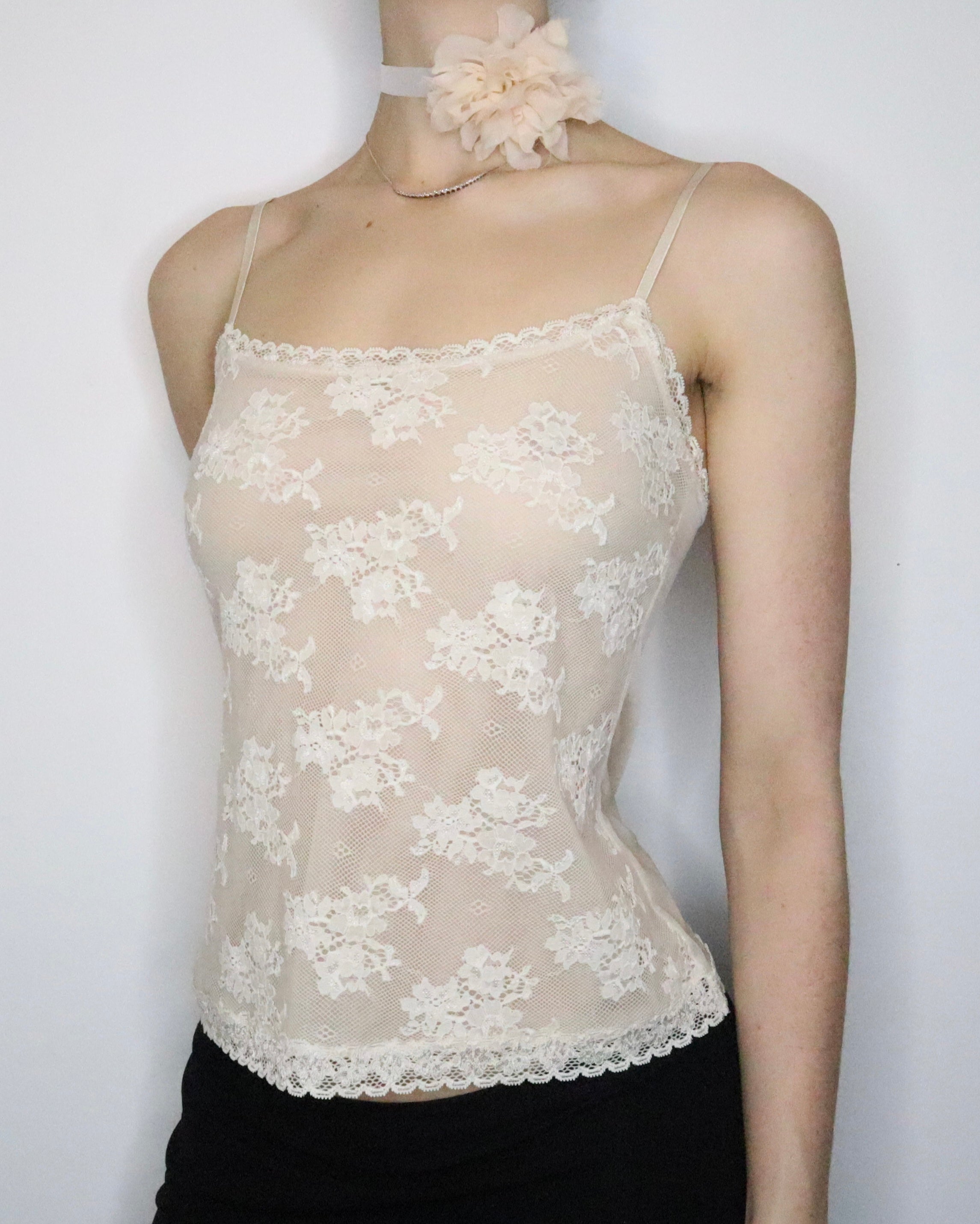 Cream Lace Camisole (S-M) 