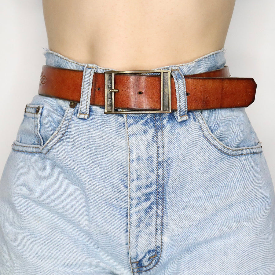 Brown Leather Belt (S-M)