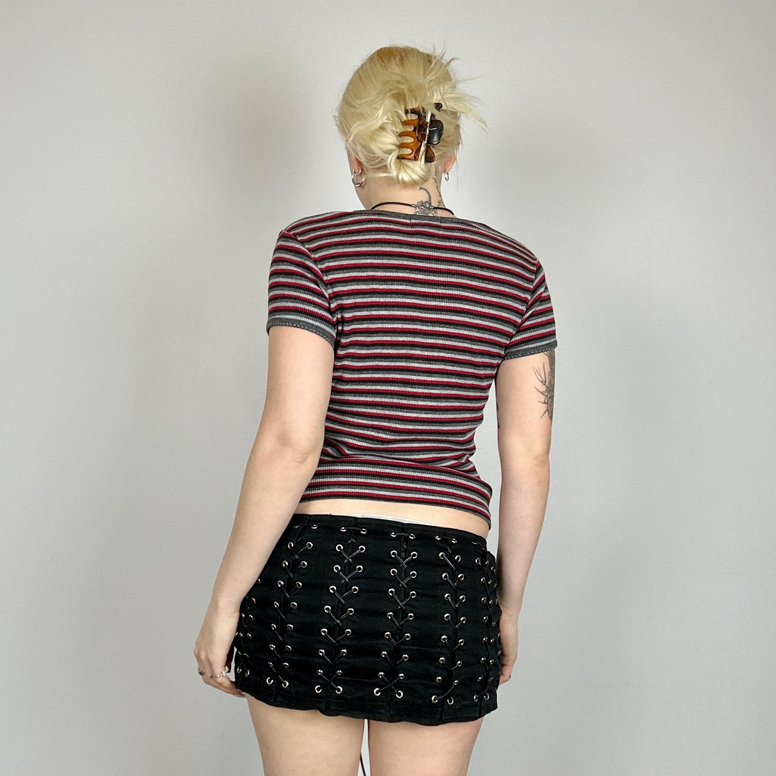 90s Ribbed Striped Baby Tee