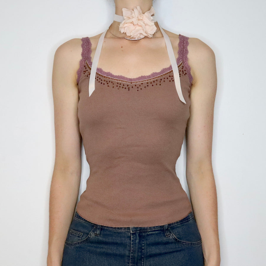 Beaded Lace Tank Top (Small) 