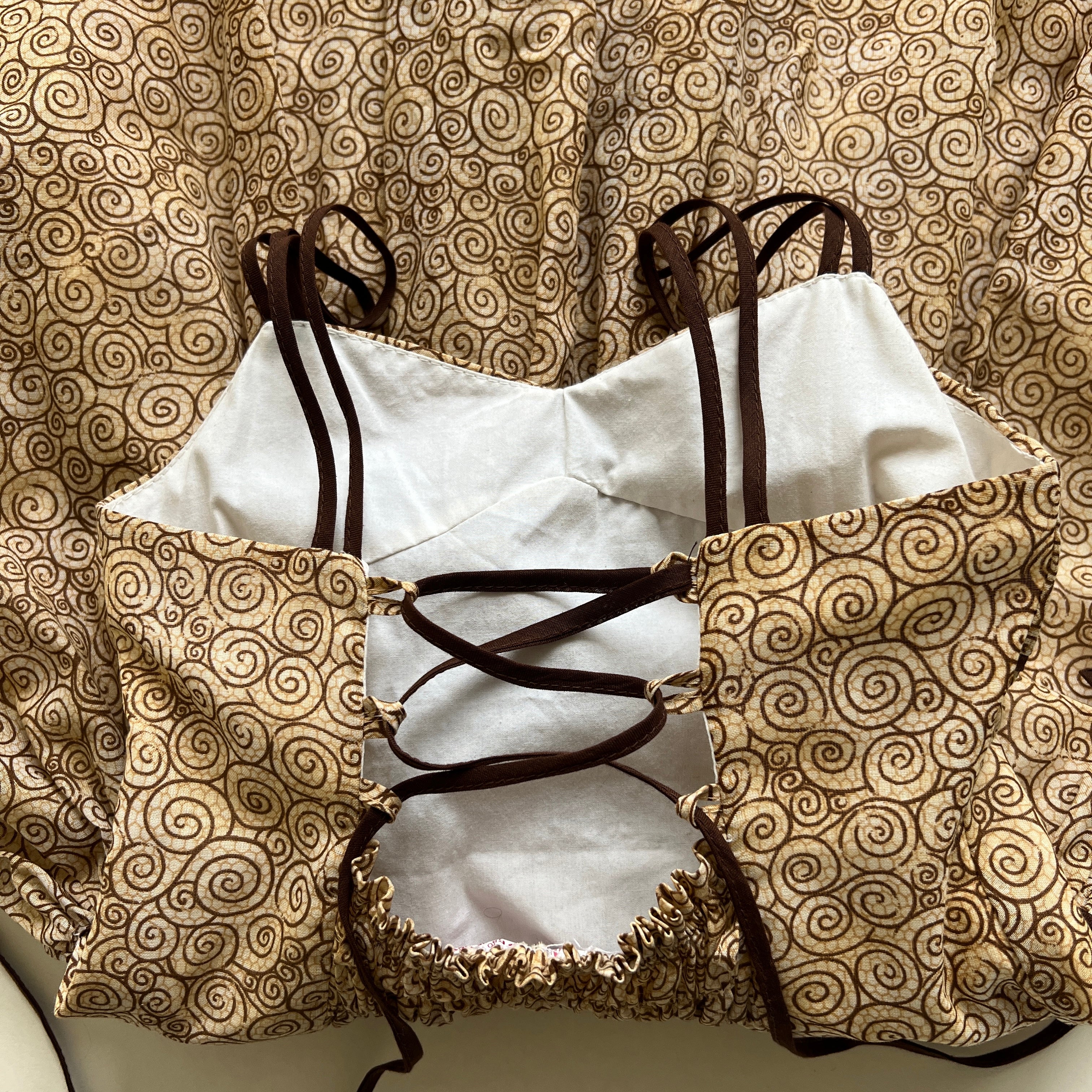 Brown swirl ballerina dress sz XSP