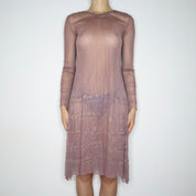 French Mauve Mesh Dress (Large)