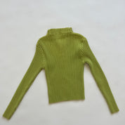 00s green ribbed zip sweater