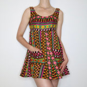 60s Flower Power Babydoll Dress (S/M)