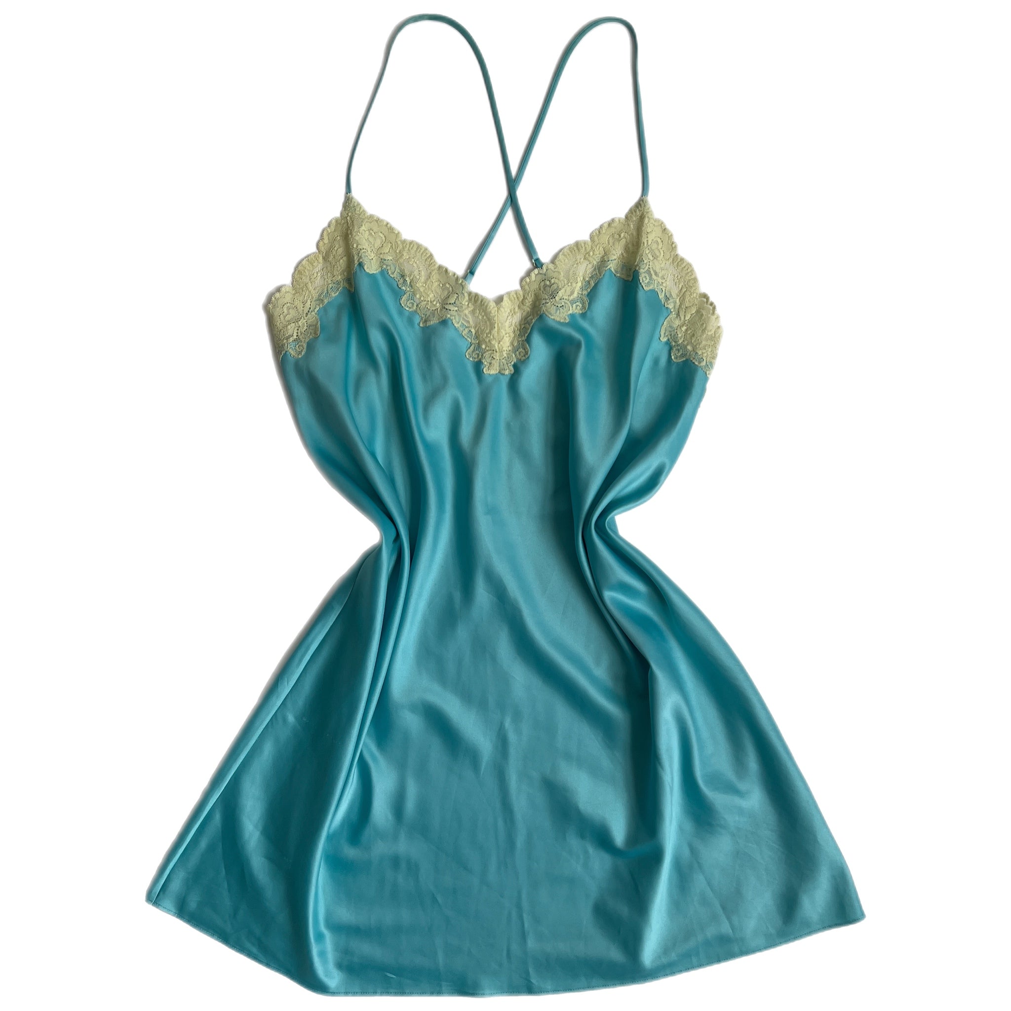 Soft jersey cyan slip