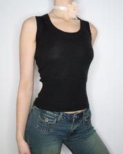 Black Knit Tank Top (XS-S) 